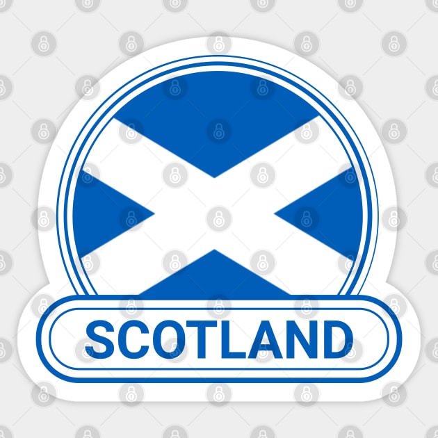 Scotland Country Badge - Scotland Flag St Andrew's Cross Sticker by Yesteeyear